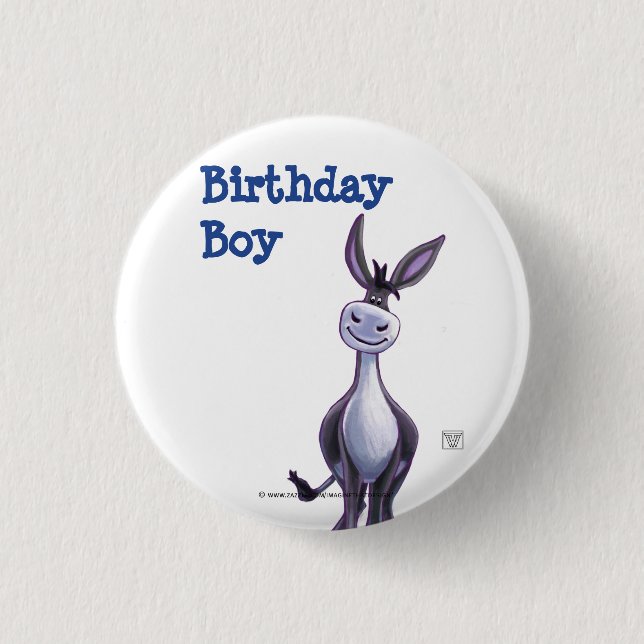 Donkey Party Center Pinback Button (Front)