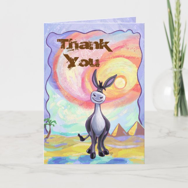 Donkey Party Center Thank You Card (Front)