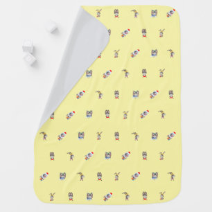 donkey pattern baby blanket butter yellow