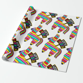 Donkey piñata pattern wrapping paper