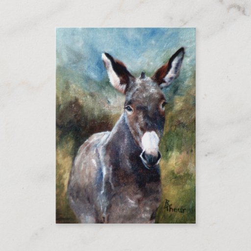 Customizable Donkey Portrait ArtCard Business Card