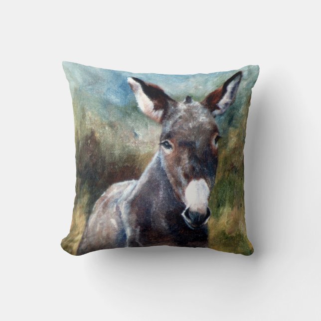 Donkey Portrait Pillow (Front)