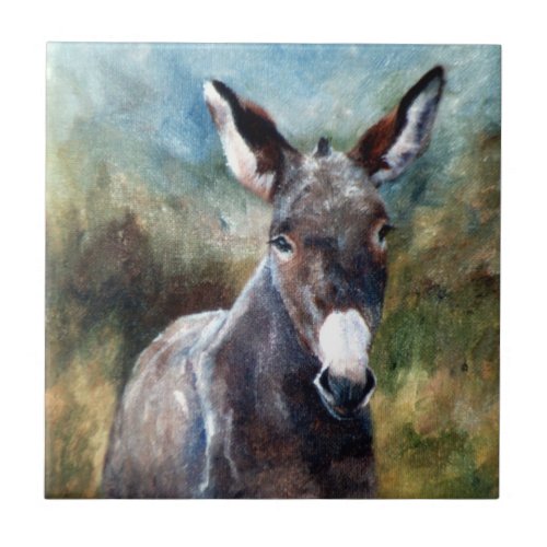 Donkey Portrait Tile