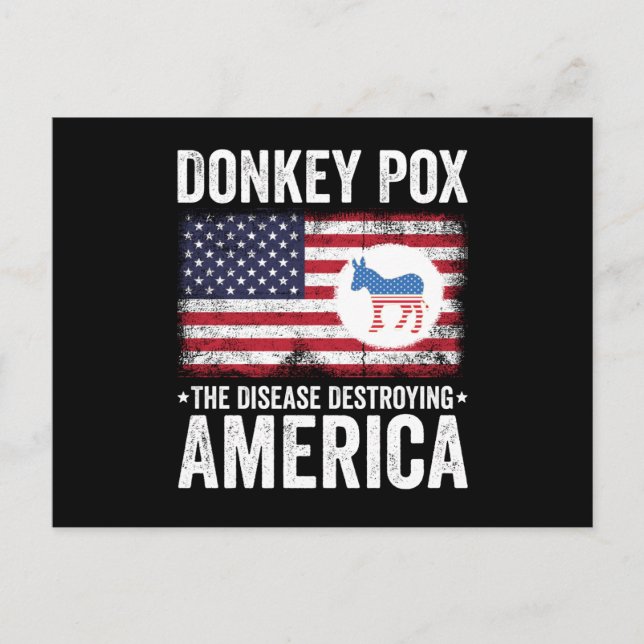 Donkey Pox The Disease Destroying America Postcard (Front)