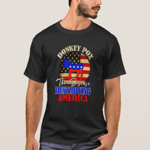 Donkey Pox The Disease Usa Flag T-Shirt