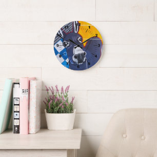 Donkey Punch Painting by Alfred Fox Large Clock
