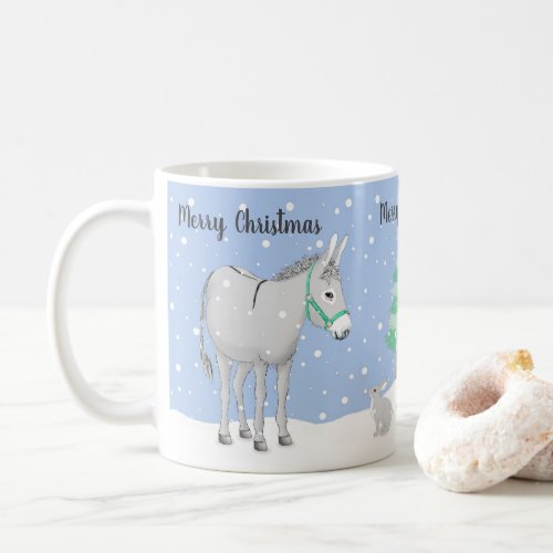 Donkey Rabbit Snow Christmas Mug