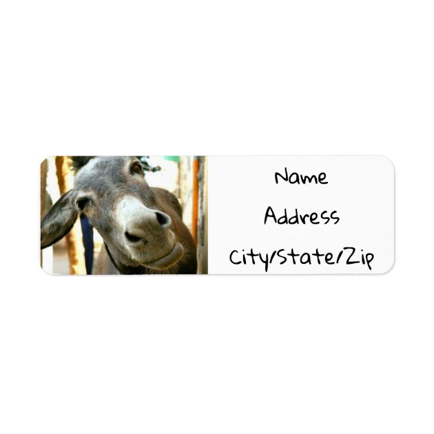 Donkey Personalised Return Address Labels, 42 Custom Self Adhesive
