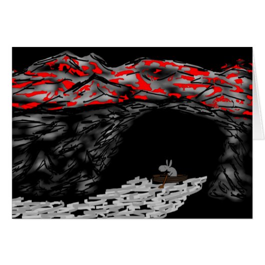 donkey rowing into cave cards (Front Horizontal)