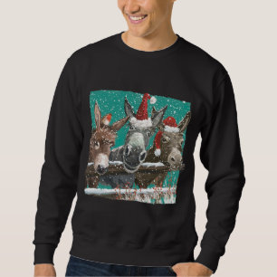 Donkey Santa Hat Donkey Lover Cute Donkey Christma Sweatshirt