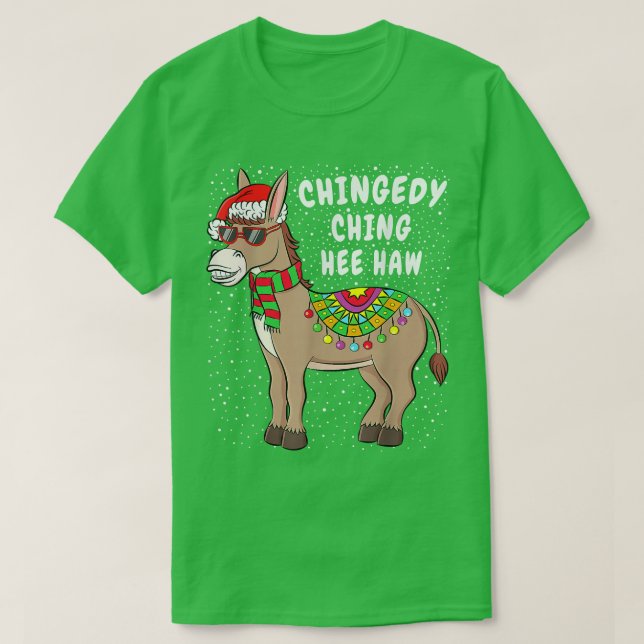 Donkey Santa Hat Merry Xmas Christmas Vibes Decemb T-Shirt (Design Front)