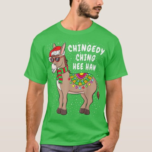 Donkey Santa Hat Merry Xmas Christmas Vibes Decemb T_Shirt