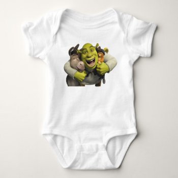 Donkey  Shrek  And Puss In Boots Baby Bodysuit by ShrekStore at Zazzle