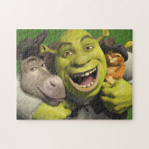 Donkey, Shrek, And Puss In Boots Jigsaw Puzzle