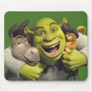 Donkey  Shrek  And Puss In Boots Mouse Pad by ShrekStore at Zazzle