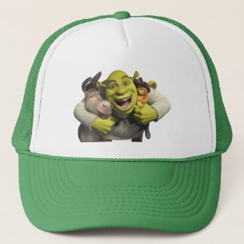 Donkey  Shrek  And Puss In Boots Trucker Hat by ShrekStore at Zazzle
