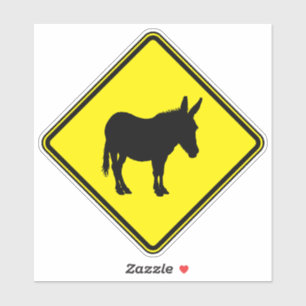 Donkey Silhouette Donkey Clipart Animal Art Warnin Sticker