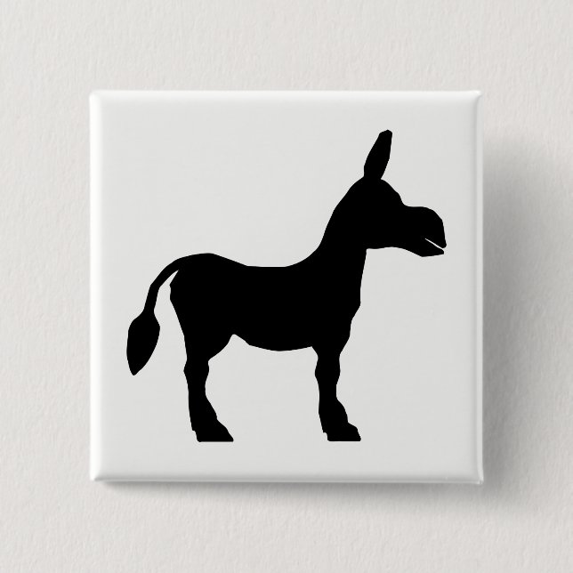 Donkey Silhouette Pinback Button (Front)
