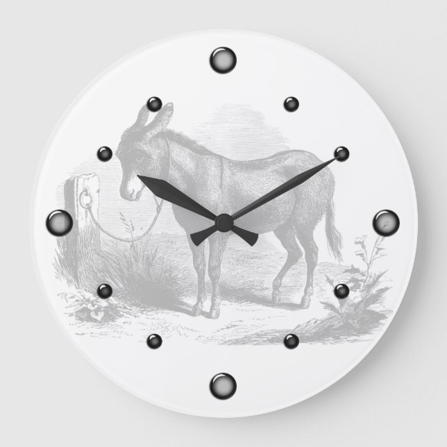 Donkey Sketch Wall Clock (Front)