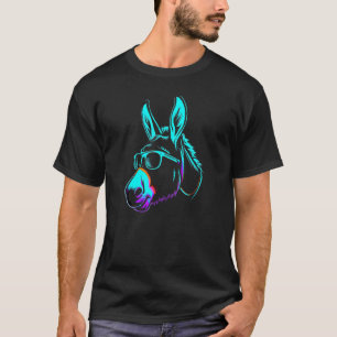 Donkey Stamp 80s Blue Retro Men Women Kids T-Shirt
