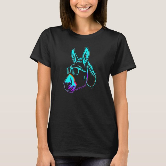 Donkey Stamp 80s Blue Retro Men Women Kids T-Shirt (Front)