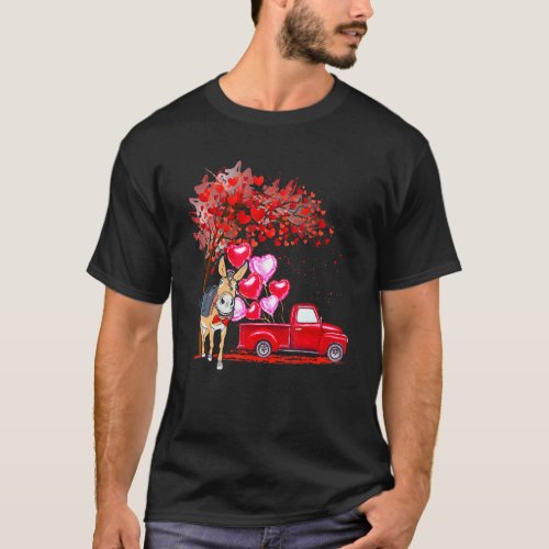 Donkey Sunglasses Hearts Tree Pickup Truck Farmer  T_Shirt