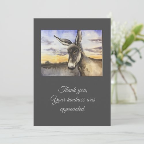 Donkey Sunrise Flat Thank You Card