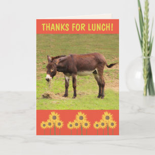 Donkey Thanks For Lunch Thank You Card