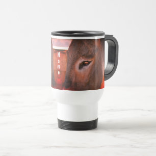 Donkey Thoughts Animal Personalized  Travel Mug