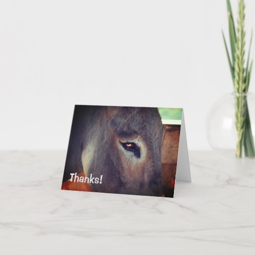 Donkey Thoughts Farm Animal Thank You Card