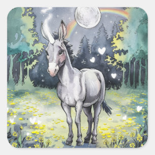 Donkey Unicorn Square Sticker