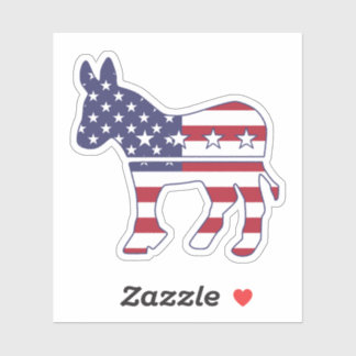 Donkey US Flag Democratic Sticker