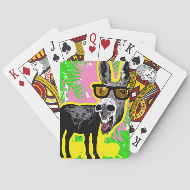 Donkey Wearing Sunglasses Poker Cards (Back)