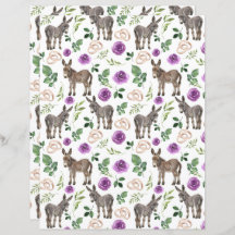 Donkey Wedding Scrapbook Paper in White