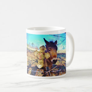 Donkey with Rose Cross Coffee Mug