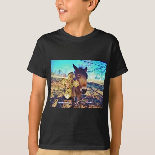 Donkey with Rose Cross T_Shirt
