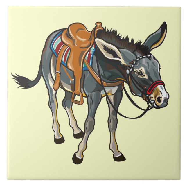 donkey with saddle tile (Front)