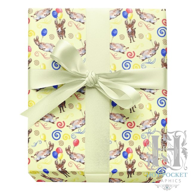 Donkey Wrapping Paper in Yellow (Creator Uploaded)