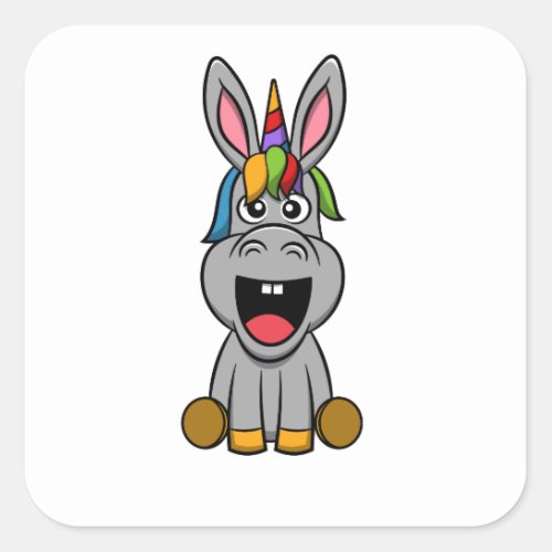 Donkeycorn Unicorn  Donkey Unicorn Lover Gift Square Sticker