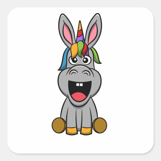 Donkeycorn Unicorn & Donkey Unicorn Lover Gift Square Sticker (Front)