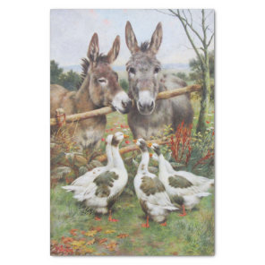 Donkeys and Geese Farm Friends by Herbert Weekes Tissue Paper