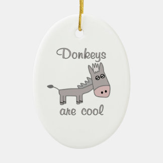 Donkeys are Cool Ceramic Ornament