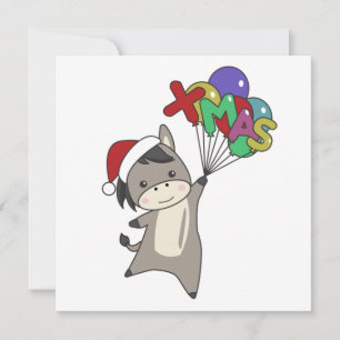Donkeys Christmas Donkeys Winter Animals Invitation