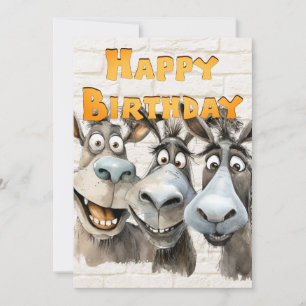 Donkey's Funny Birthday Holiday Card