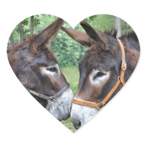 Donkeys in love heart sticker