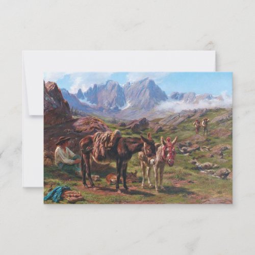 Donkeys in the Pyrenees Mountains Rosa Bonheur Card