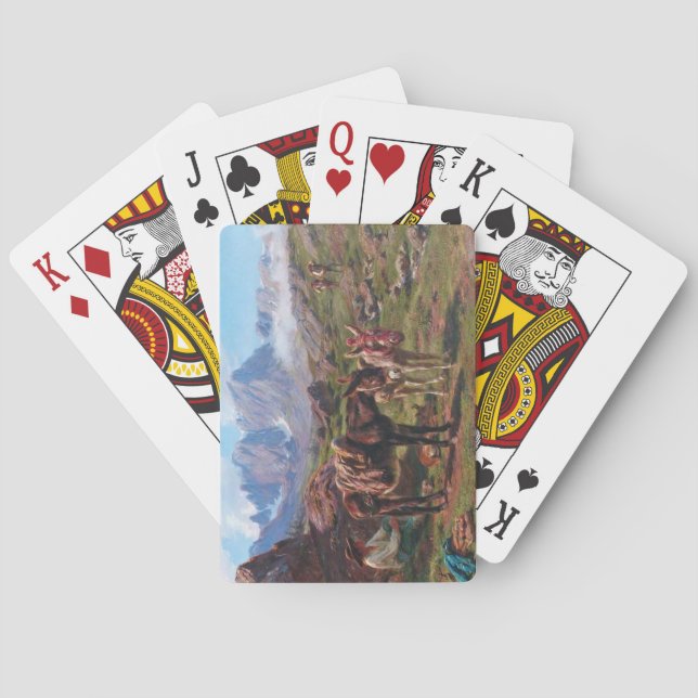 Donkeys in the Pyrenees Mountains (Rosa Bonheur) Poker Cards (Back)
