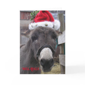 "Donkeys Make Great Santas!" Card