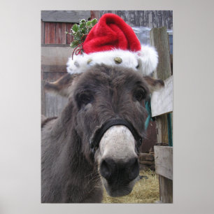 "Donkeys Make Great Santas!" Poster