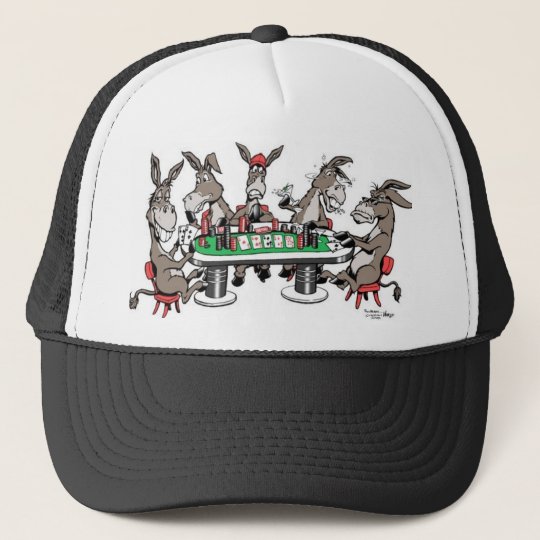 Donkeys play'in Poker Trucker Hat | Zazzle.com